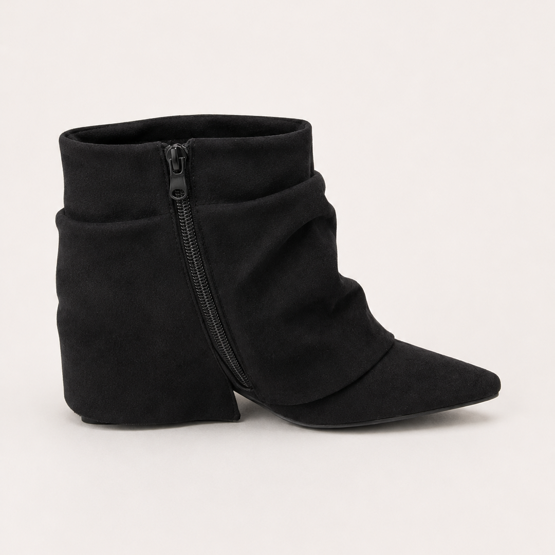 Elegant Pointed-Toe Leather Ankle Boots