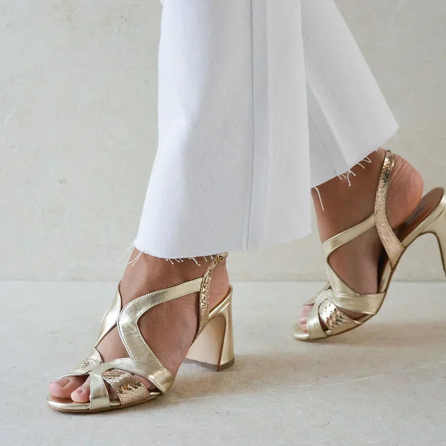 Erika - Glossy Peep-Toe Sandals