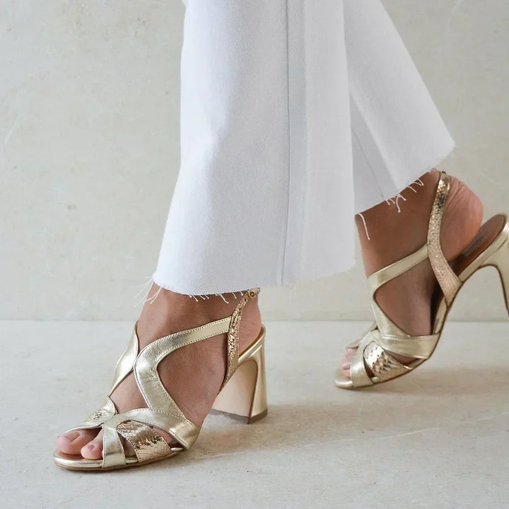 Erika - Glossy Peep-Toe Sandals