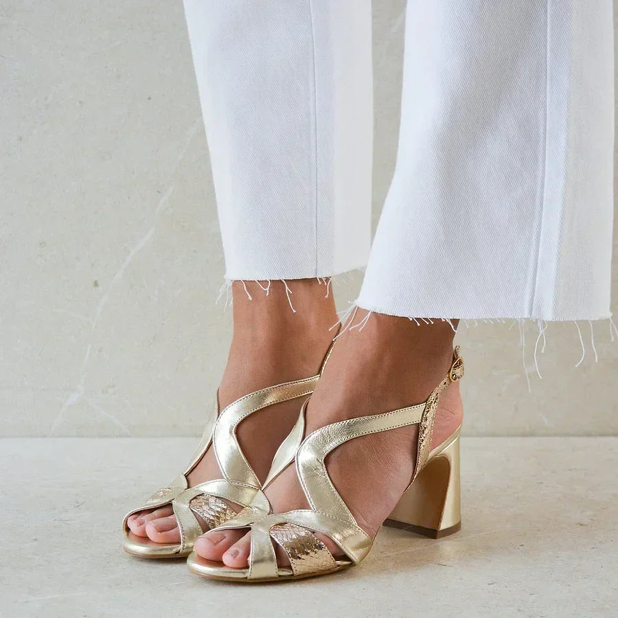 Erika - Glossy Peep-Toe Sandals