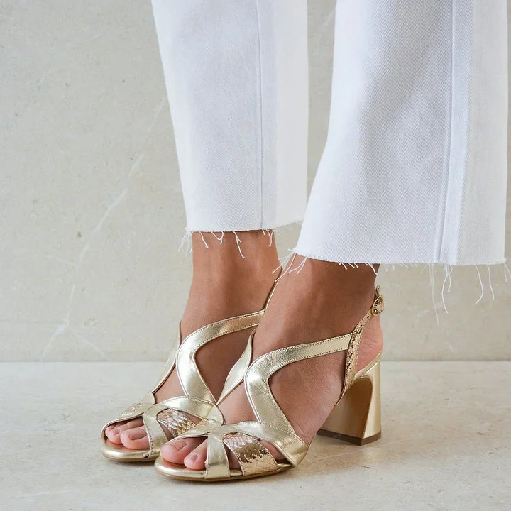 Erika - Glossy Peep-Toe Sandals