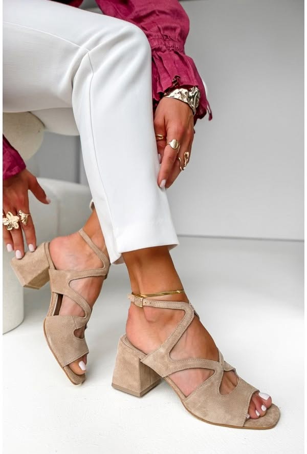 Berenice - Suede Beige Ankle Boots