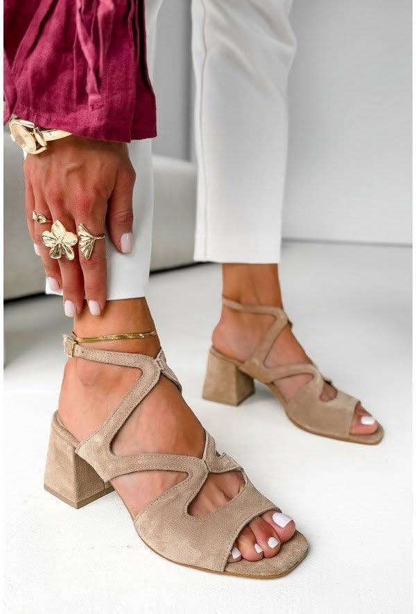 Berenice - Suede Beige Ankle Boots