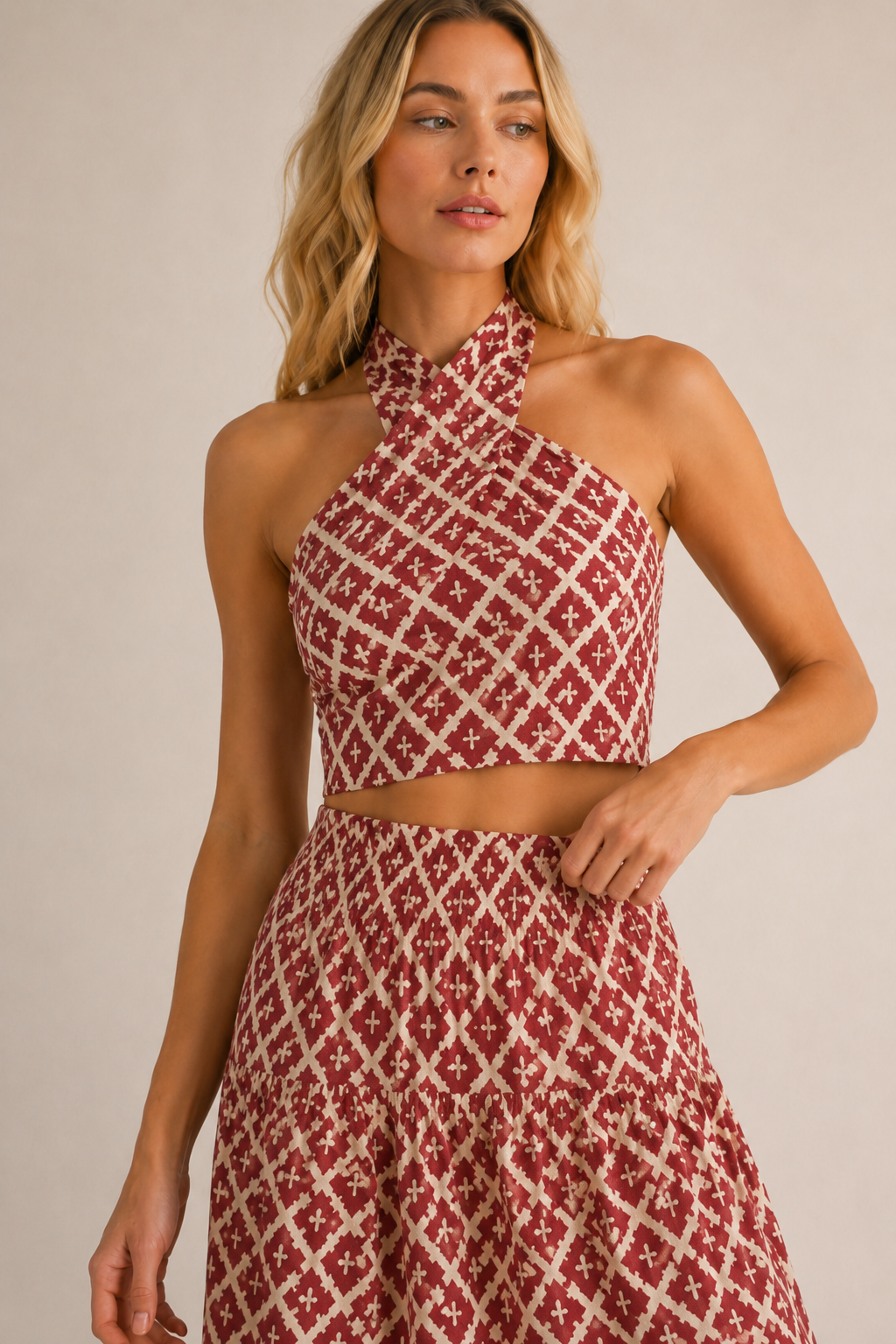 Darina | Coordinated Top and Skirt Set with Unique Patterns