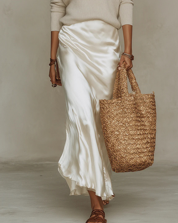 Mia | Elegant Satin Midi Dress