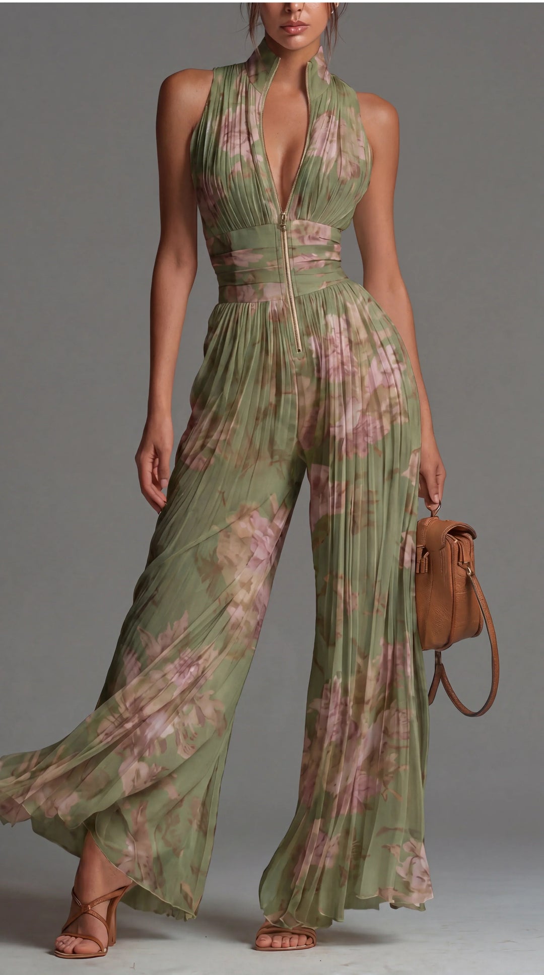 Leontína | Chic Pleated Jumpsuit