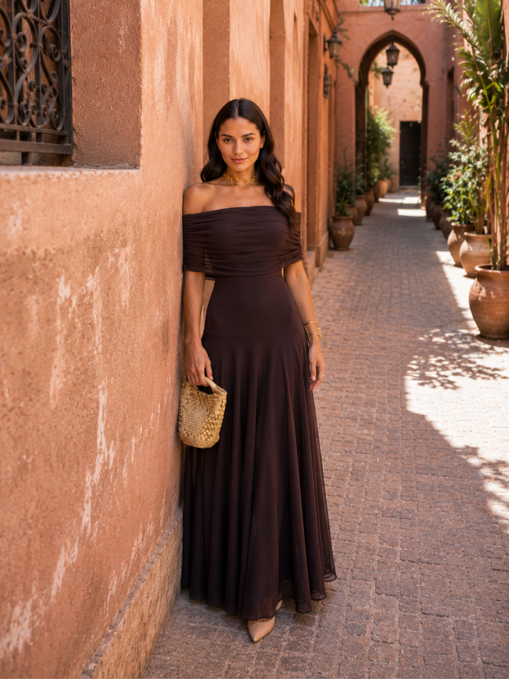Faro - Long Brown Toledo Dress