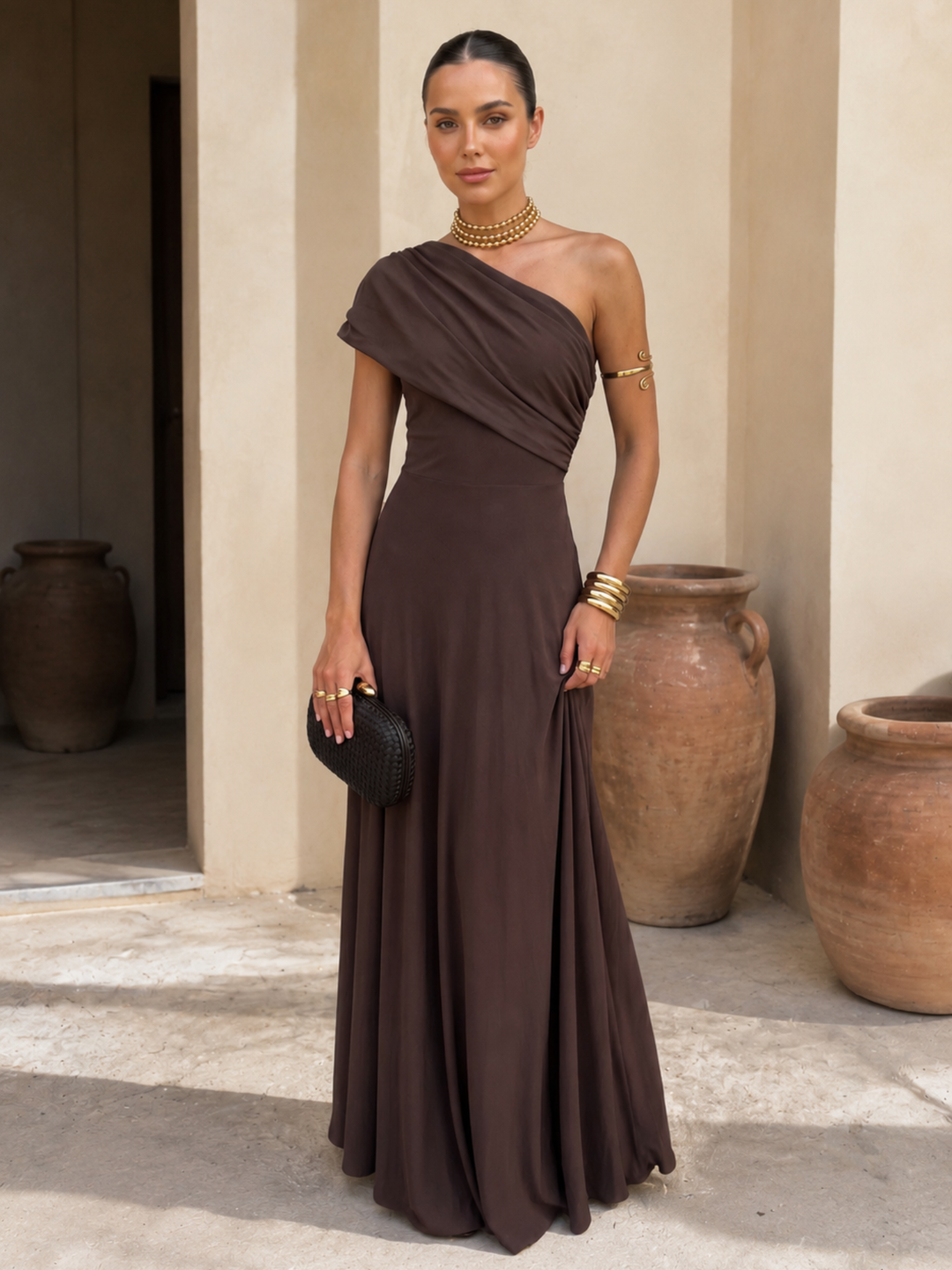Faro - Long Brown Toledo Dress