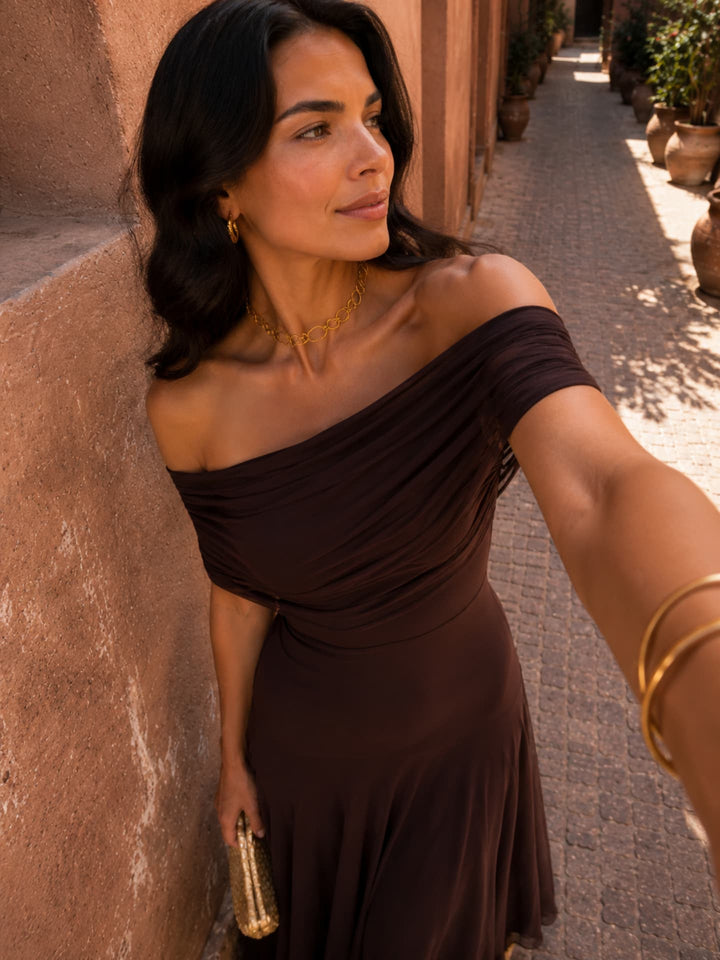 Faro - Long Brown Toledo Dress