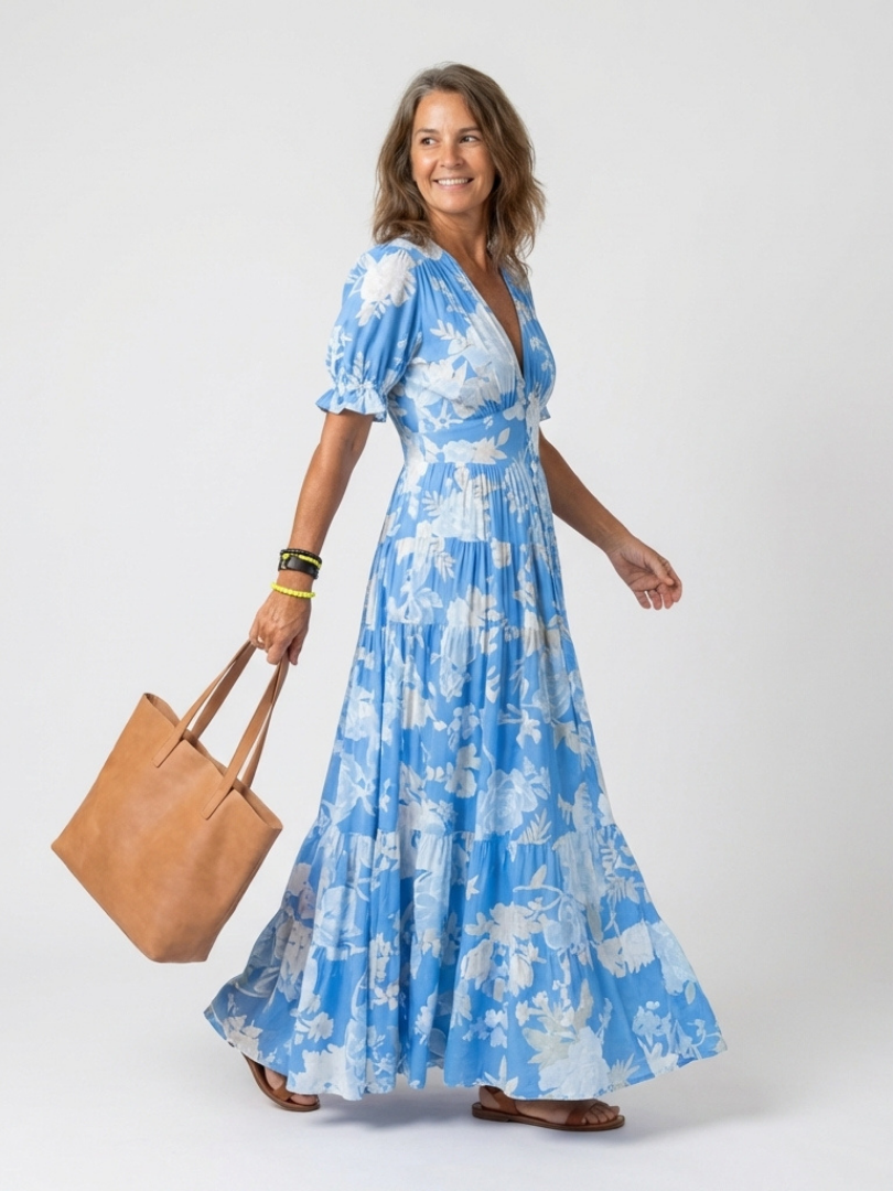 Yara | V-Neck Long Floral Dress