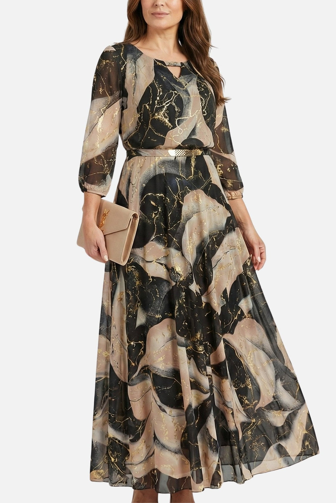 Bianka | Flowing Maxi Dress with Elastic Waist and V-Neckline