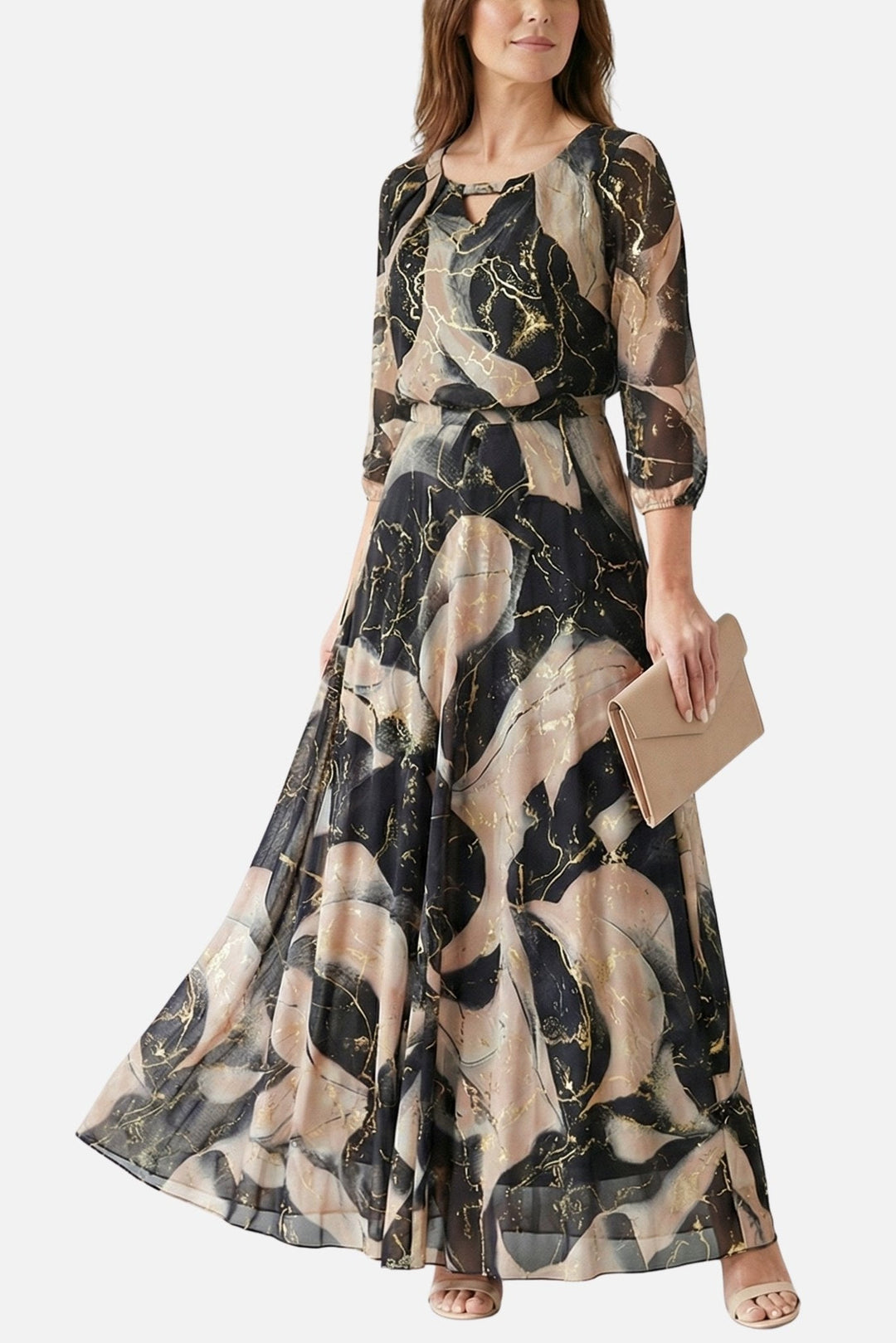 Bianka | Flowing Maxi Dress with Elastic Waist and V-Neckline