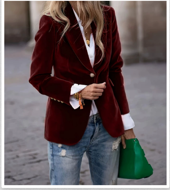 Chic Velvet Blazer for Women