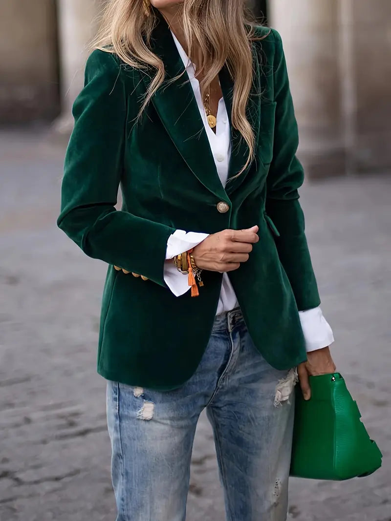 Chic Velvet Blazer for Women
