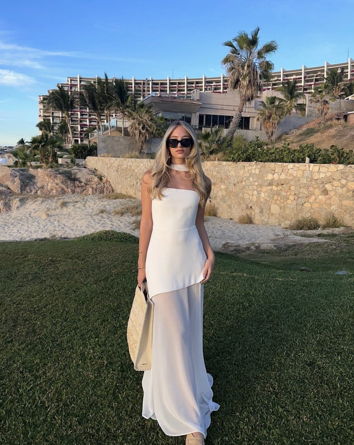 Asymmetrical Long Sleeveless Dress