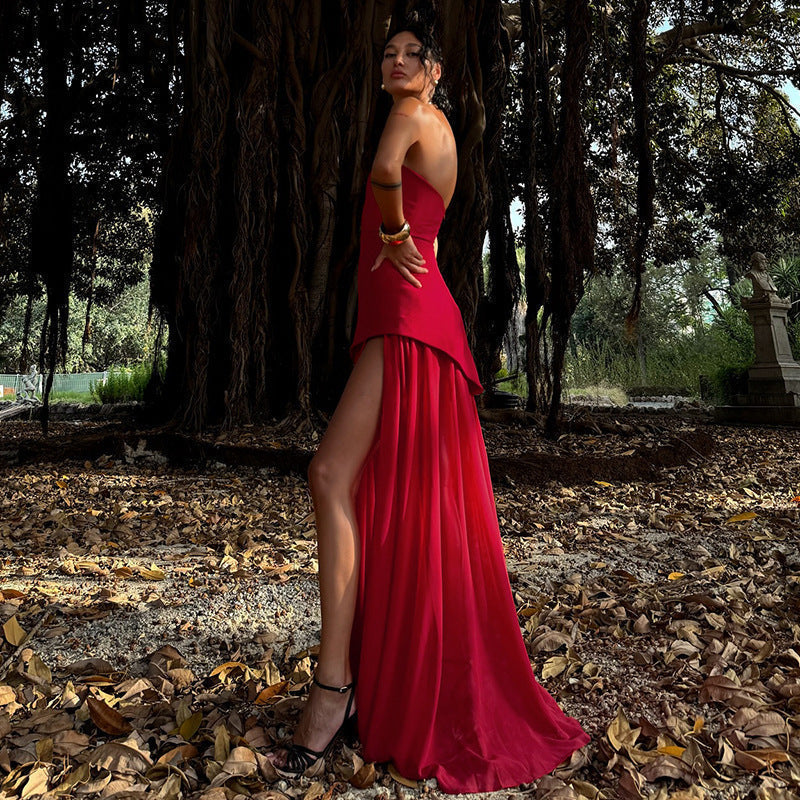 Asymmetrical Long Sleeveless Dress