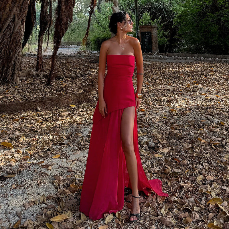Asymmetrical Long Sleeveless Dress