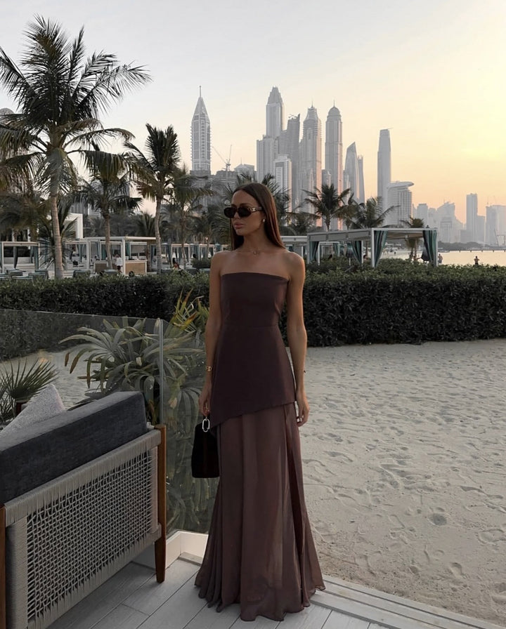 Asymmetrical Long Sleeveless Dress