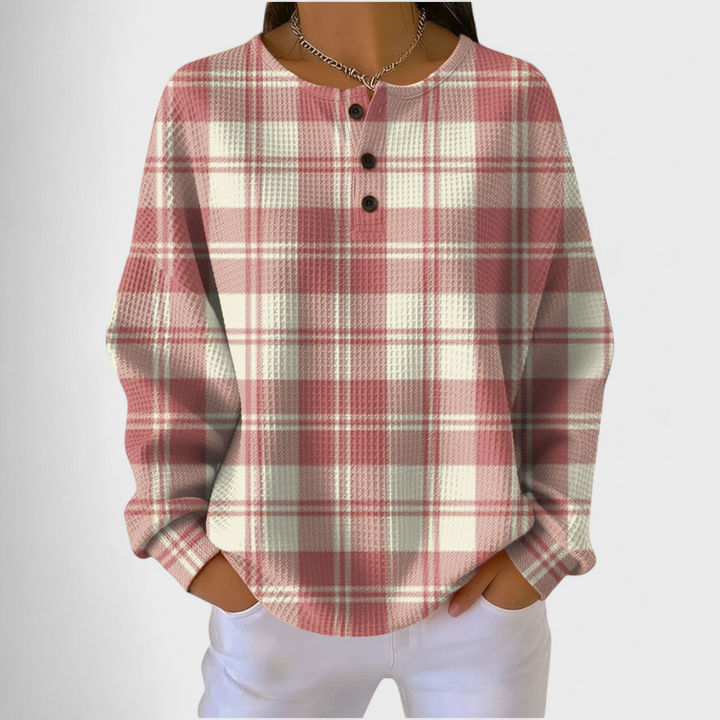 Iseult - Pink Checked Pattern Jumper