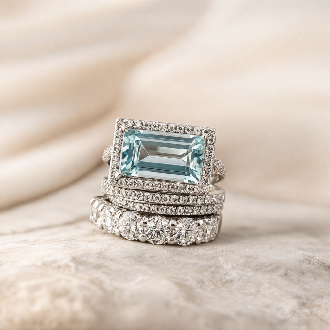Retro silver ring set with turquoise stone