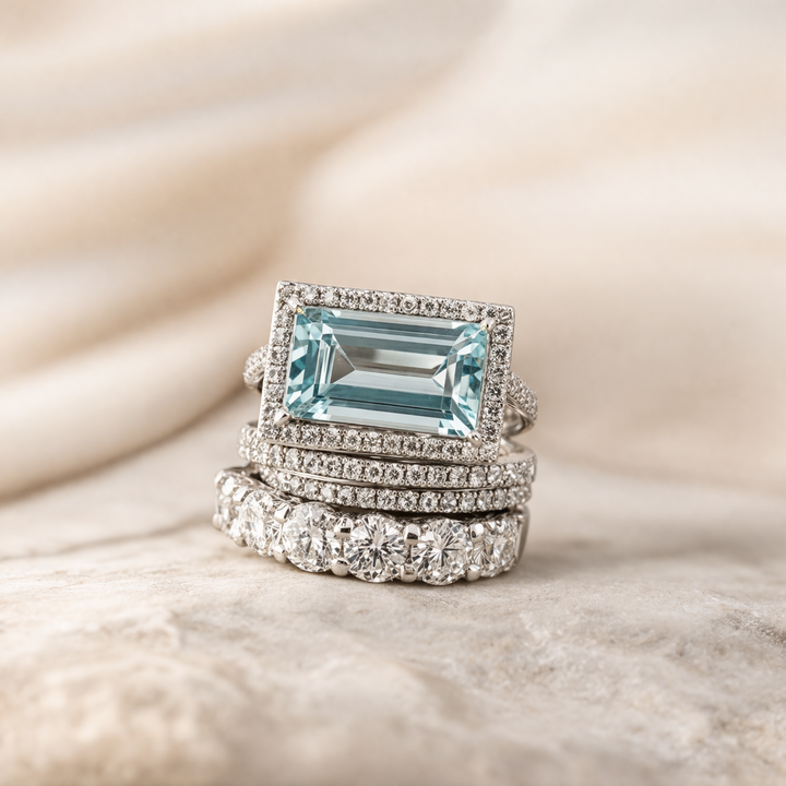 Retro silver ring set with turquoise stone