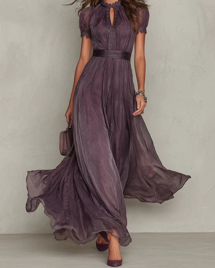 Vilma | Decorative Neckline Maxi Dress