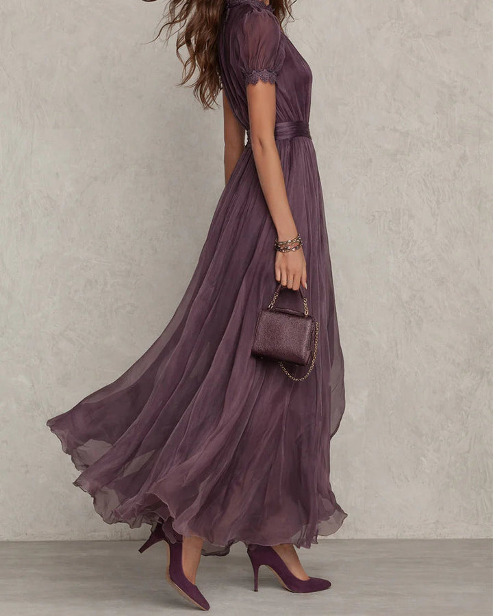 Vilma | Decorative Neckline Maxi Dress