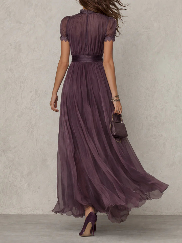 Alba | Midi Dress with Pleats and Balloon Sleeves