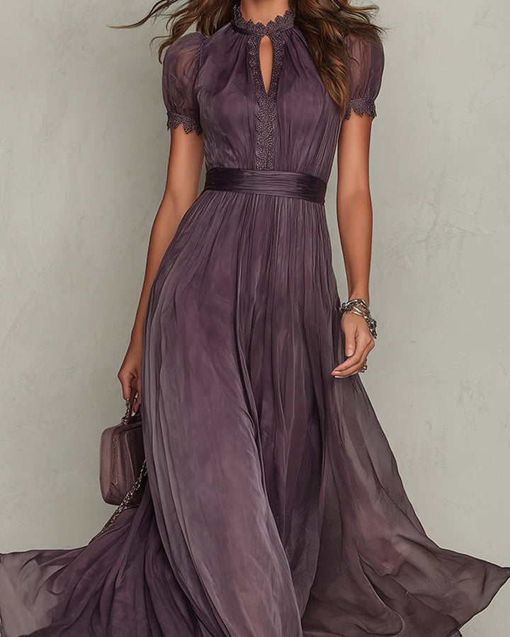 Vilma | Decorative Neckline Maxi Dress
