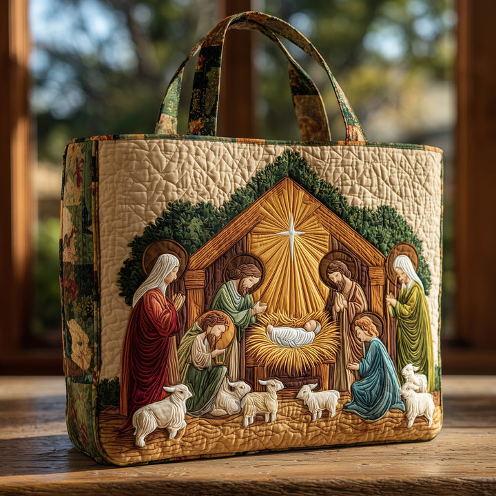 Tote Bag with Embroidered Nativity - Model GFTOHD10199