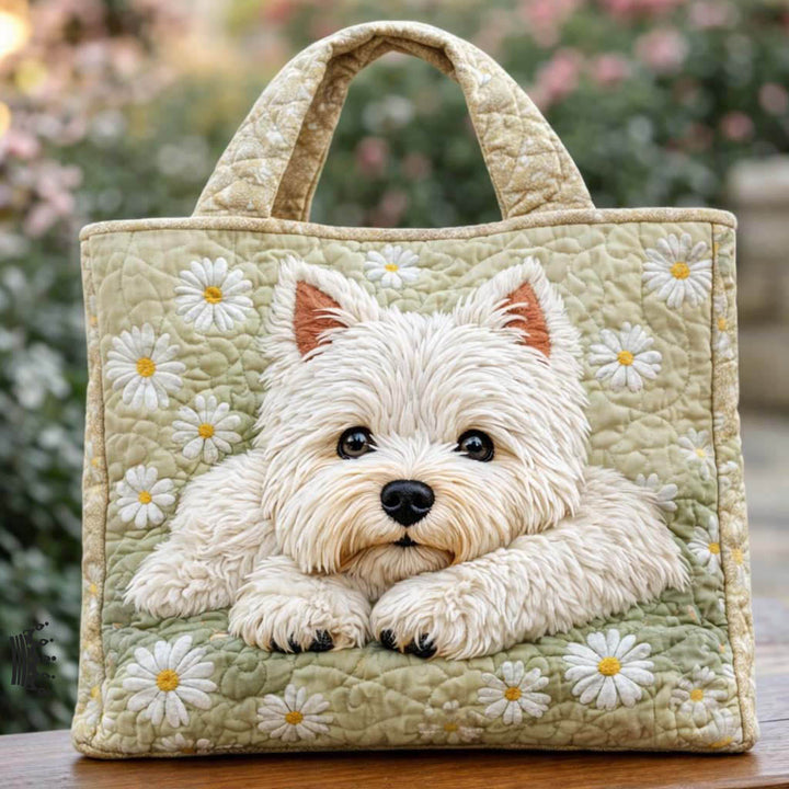 Creative Tote Bag with Dreamy Daisy Westie Design GFTOHD13528