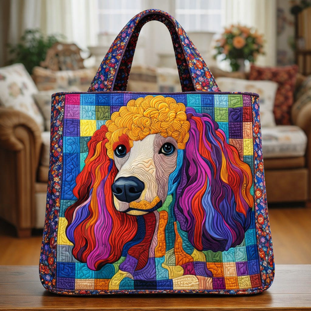 Portrait of a Colourful Poodle in a Bag with Blanket - Code GFTOHD13704