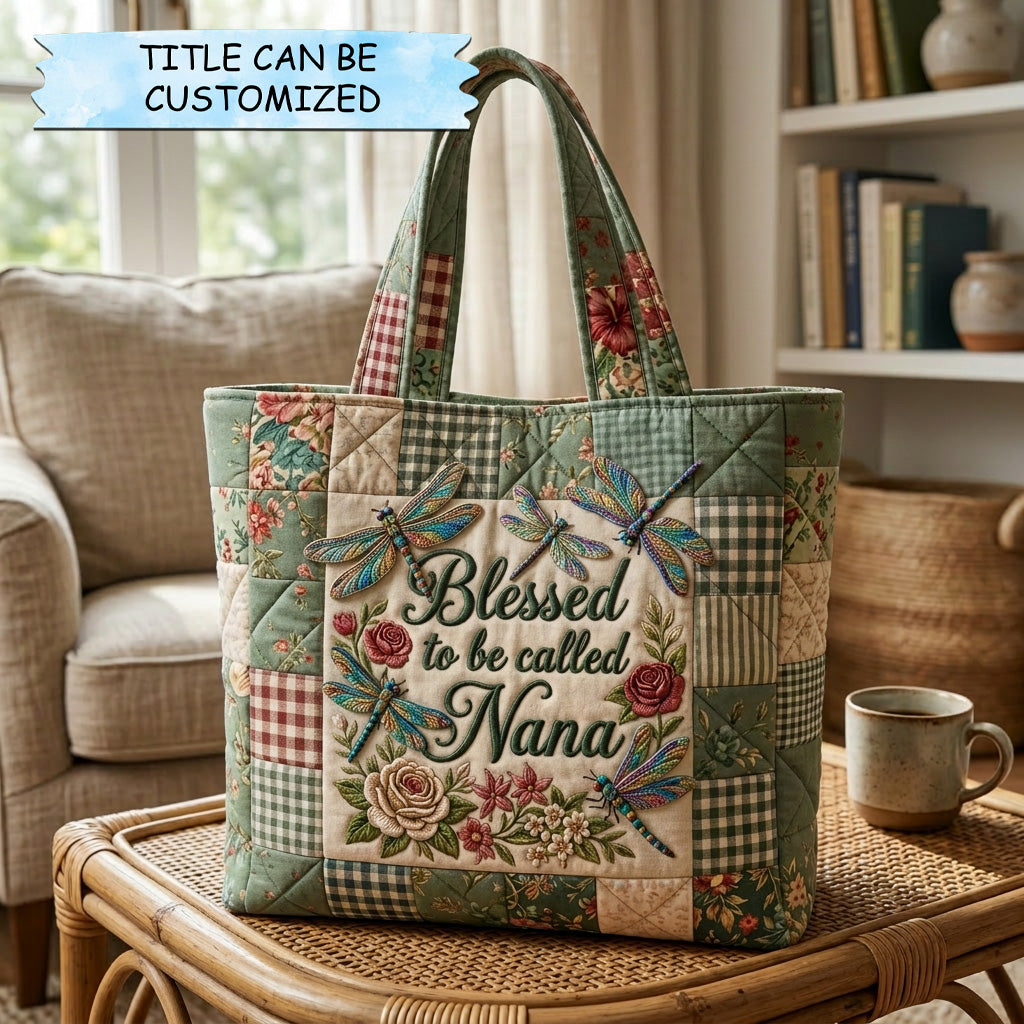 Tote Bag with Embroidery Garden Bloom Blessing - Code QTCUZ GFTOHD14573