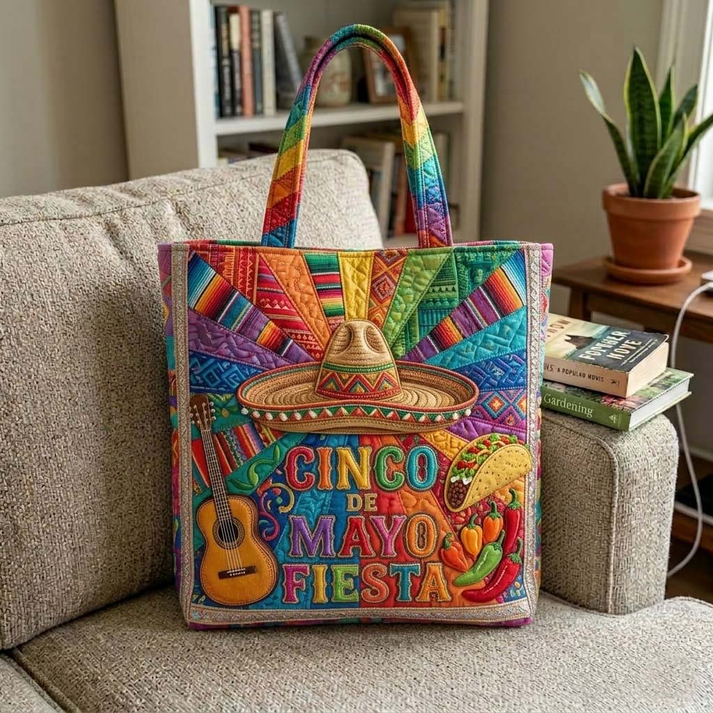 Cinco De Mayo Embroidered Tote Bag - Code GFTOHD14983