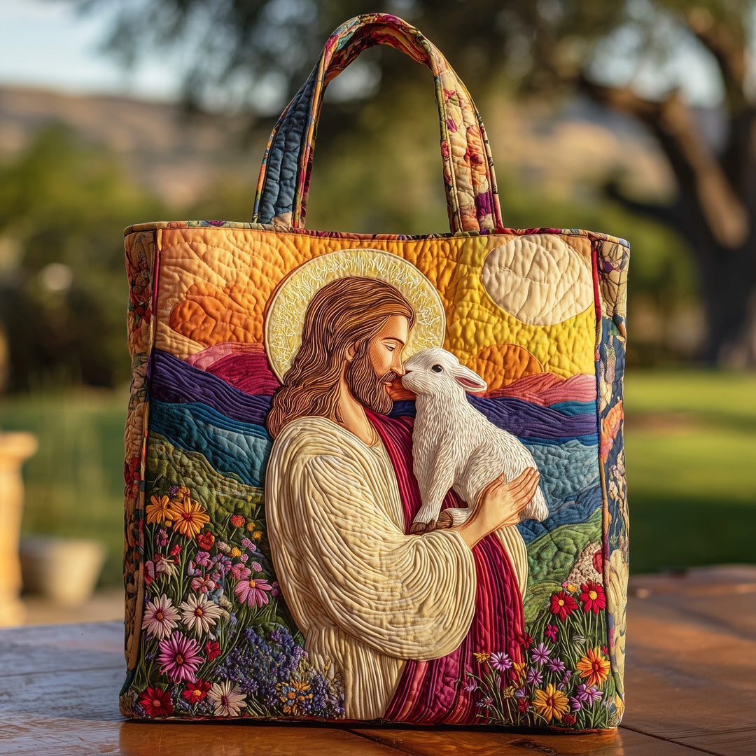 Tote Bag with Embroidery Jesus the Shepherd - Code GFTOHD8442