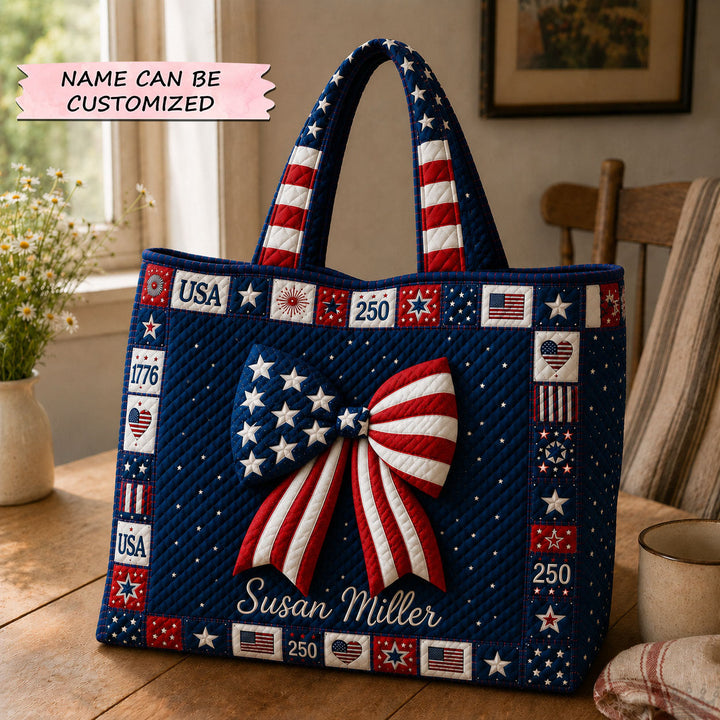 Patriotic Tote Bag America 250 Quilted GFTOHNL228