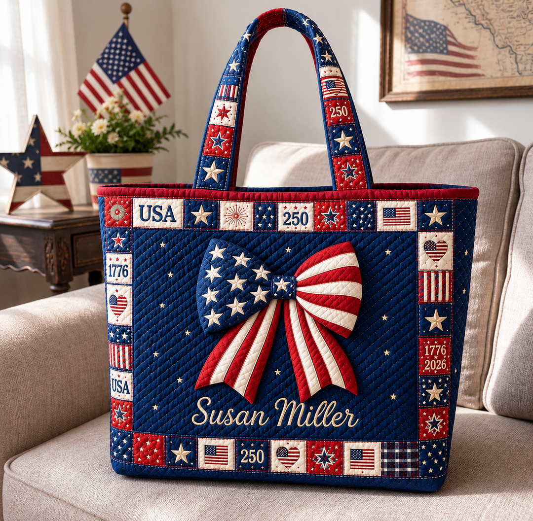 Patriotic Tote Bag America 250 Quilted GFTOHNL228