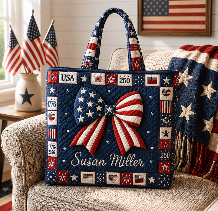 Patriotic Tote Bag America 250 Quilted GFTOHNL228