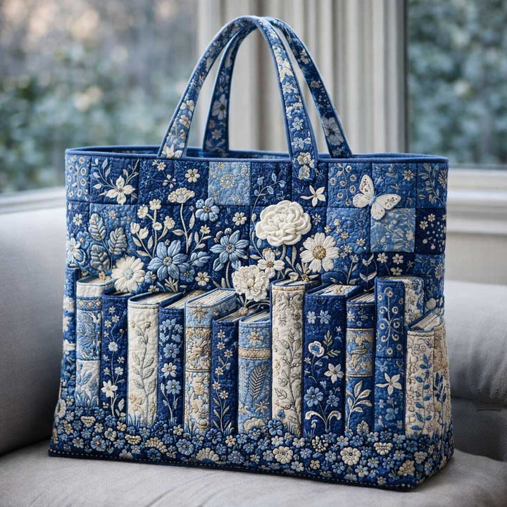 Embroidered Blooming Books Tote Bag - Code GFTOMA10136