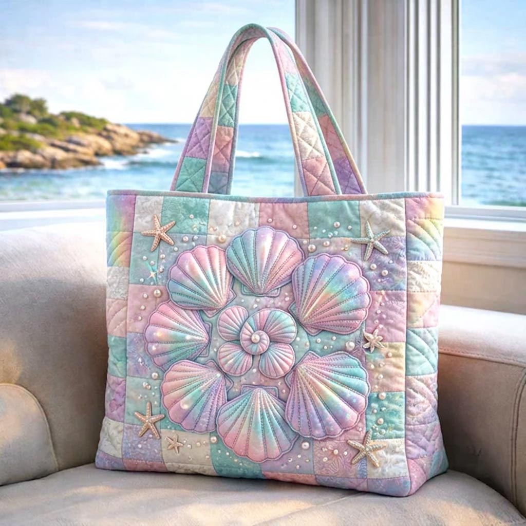 Handmade Bag with Embroidered Sea Shells - GFTOMA10348