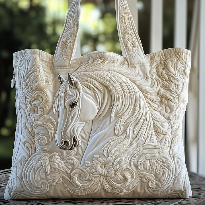 Elegant White Tote Bag with Embroidery GFTOMA1451