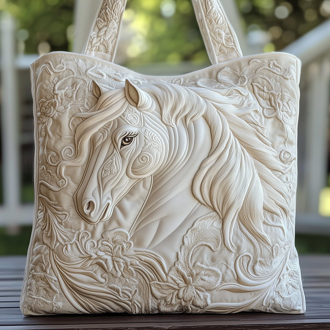 Elegant White Tote Bag with Blanket - Model GFTOMA1453