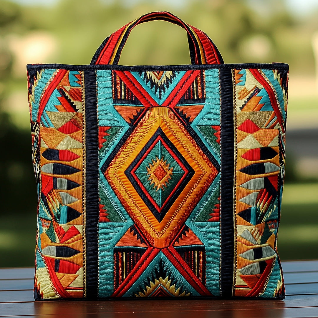 Tote Bag with Native American Embroidery GFTOMA1576