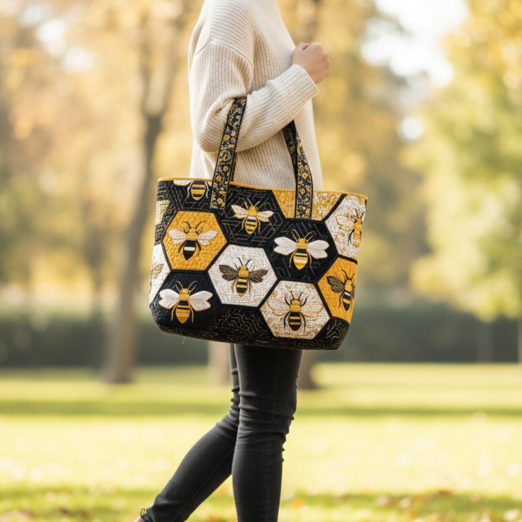 Embroidered Bee Tote Bag GFTOMA1778