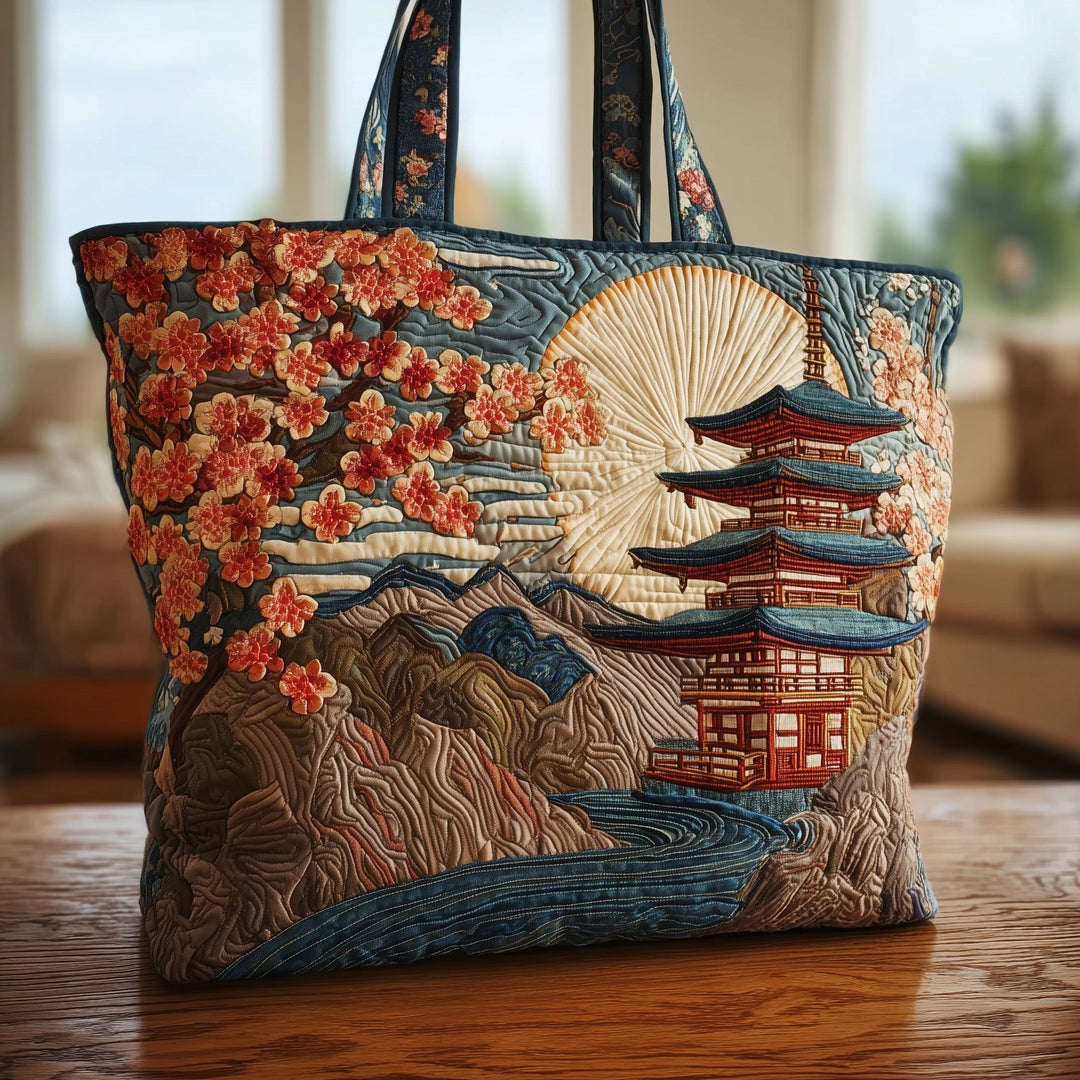 Tote Bag with Japanese Cherry Blossom Embroidery - Code GFTOMA2165