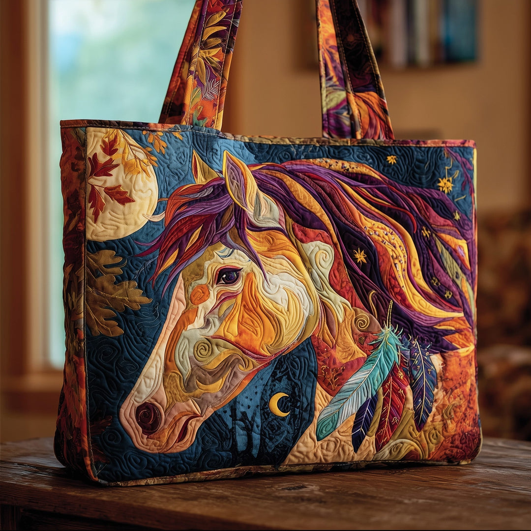 Tote Bag with Embroidered Equines by Native Americans GFTOMA3194