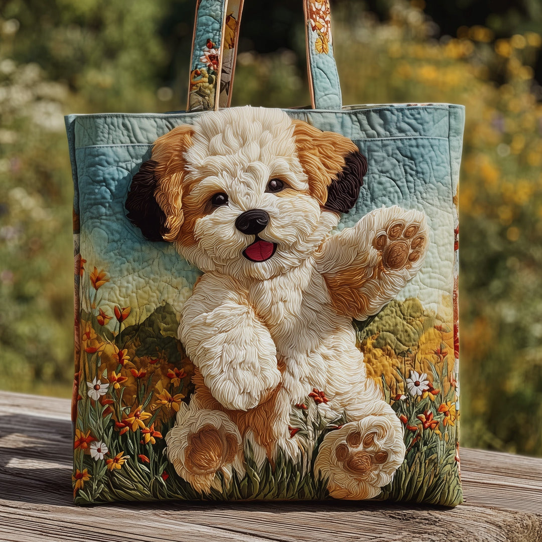 Poodle Embroidered Tote Bag GFTOMA3680