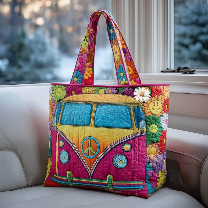 Tote Bag with Blanket in Hippie Van Design GFTOMA7878