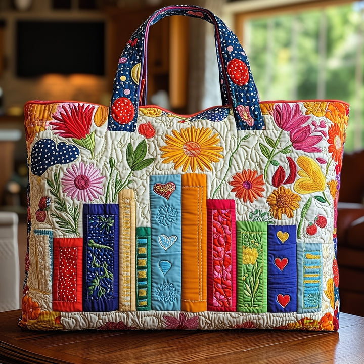 Embroidered Bookworm Tote Bag GFTONL4868