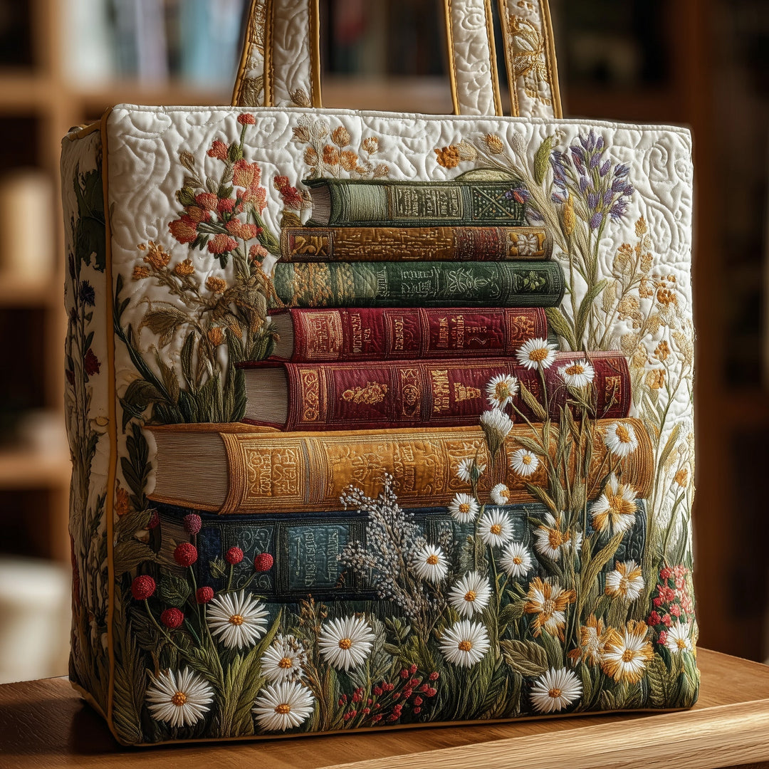 Retro Bookworm Quilted Tote Bag - Model GFTONL5215
